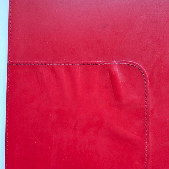 PINETTI Smooth Red Leather Notepad Cover, A4 - Picture 4 of 11